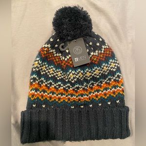 21MEN Knitted Multicolor Winter Hat, One Size